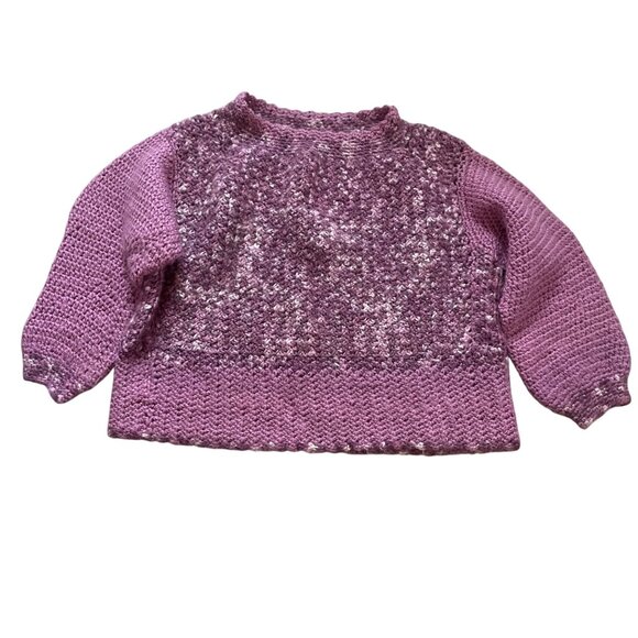Handmade Womens Purple Knit Sweater With Textured Design - Picture 1 of 8